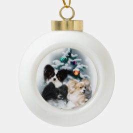 パピロンのクリスマスプレゼント セラミックボールオーナメント
