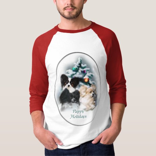 パピロンのクリスマスプレゼント Tシャツ (正面)