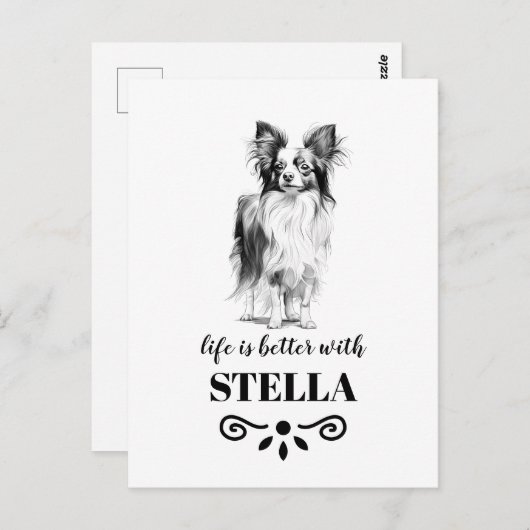 パピロンの人生は犬カスタム名の方が良い ポストカード (正面/裏面)