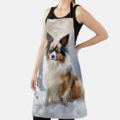 パピロンは雪のクリスマスを許す エプロン (インサイチュ)