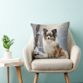 パピロンは雪のクリスマスを許す クッション (椅子)