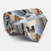 パピロンは雪のクリスマスを許す ネクタイ (ロール)