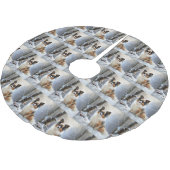 パピロンは雪のクリスマスを許す ブラッシュドポリエステルツリースカート (アングル)