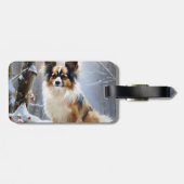 パピロンは雪のクリスマスを許す ラゲッジタグ (裏面横)