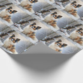 パピロンは雪のクリスマスを許す ラッピングペーパー (角)