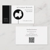 パピロンシルエットモダン白黒 名刺 (正面/裏面)