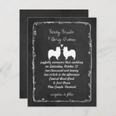 パピロンシルエット結婚の発表 招待状 (正面/裏面)