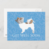 パピロンドッグもうすぐ元気になるデザイン ポストカード (正面/裏面)