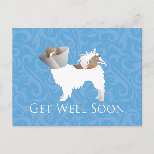 パピロンドッグもうすぐ元気になるデザイン ポストカード (正面)