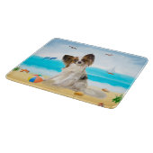 パピロンドッグオンビーチ カッティングボード (角)