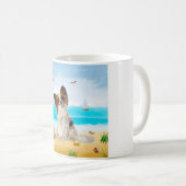 パピロンドッグオンビーチ コーヒーマグカップ (正面右)