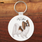 パピロンドッグキーチェーン キーホルダー (正面)