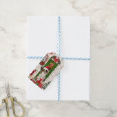 パピロンドッグクリスマスギフトラベル ギフトタグ (より糸付き)