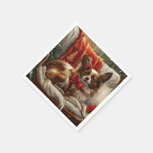 パピロンドッグクリスマスフェスティバル スタンダードカクテルナプキン (角)