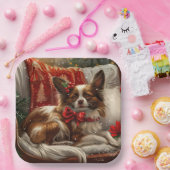 パピロンドッグクリスマスフェスティバル ペーパープレート (パーティー)