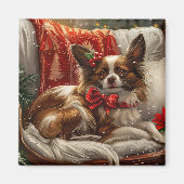 パピロンドッグクリスマスフェスティバル マグネット (正面)