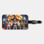 パピロンドッグスパンプキンハロウィンおもしろい ラゲッジタグ (裏面横)