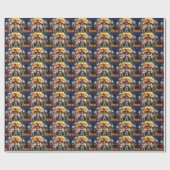 パピロンドッグスパンプキンハロウィンおもしろい ラッピングペーパー (フラット)