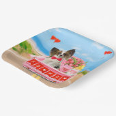 パピロンドッグバレンタインデートラックハート ペーパープレート (傾斜あり)