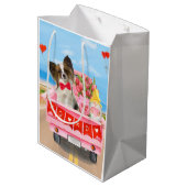 パピロンドッグバレンタインデートラックハート ミディアムペーパーバッグ (裏面アングル)