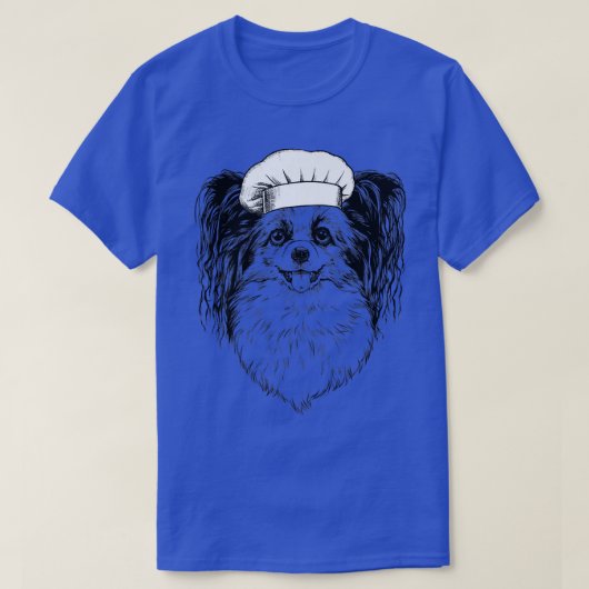 パピロンドッグ調理師シェフおもしろい料理 Tシャツ (デザイン正面)