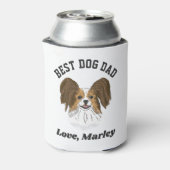 パピロンパーソナライズされたパピードッグパパ名前をカスタムする 缶クーラー (缶裏面)