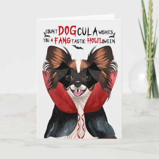 パピロン犬おもしろい数DOGculaハロウィーン シーズンカード (正面)