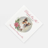 パピロン犬結婚のナプキンと犬の写真 スタンダードランチョンナプキン (角)