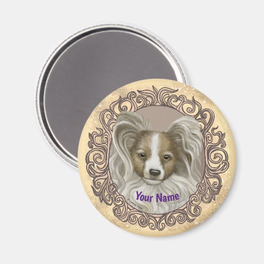 パピロン犬 マグネット (正面/裏面)