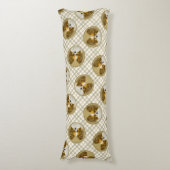 パピロン絵を描のレモンとホワイトオリジナルドッグアート ボディピロー (正面縦)