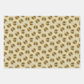 パピロン絵を描のレモンとホワイトオリジナルドッグアート ラッピングペーパーシート (正面)