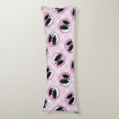 パピロン絵を描の白黒オリジナルドッグアート ボディピロー (正面縦)