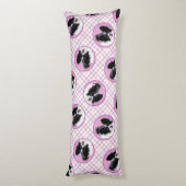 パピロン絵を描の白黒オリジナルドッグアート ボディピロー (裏面 (縦))