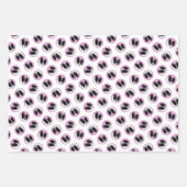 パピロン絵を描の白黒オリジナルドッグアート ラッピングペーパーシート (正面2)