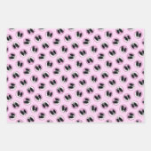 パピロン絵を描の白黒オリジナルドッグアート ラッピングペーパーシート (正面)