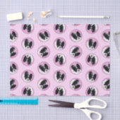 パピロン絵を描の白黒オリジナルドッグアート 薄葉紙 (クラフト)