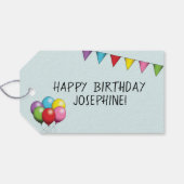 パピロン赤と白ドッグカラフル誕生日 ギフトタグ (裏面横)