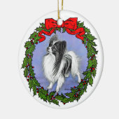 パピロン・ドッグ・アートby Glenda S. Harlan セラミックオーナメント (左)