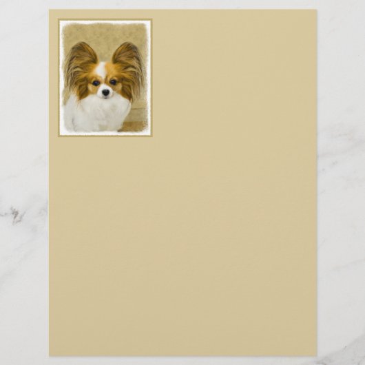 パピロン（ハウンドトリ）絵画ズ – オリジナルドッグアート (正面)