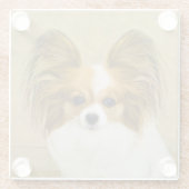 パピロン(ハウンドトリ)絵画ズ – オリジナルドッグアート ガラスコースター (裏面)