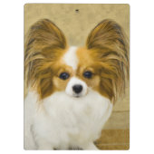 パピロン(ハウンドトリ)絵画ズ – オリジナルドッグアート クリップボード (裏面)