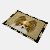 パピロン（ハウンドトリ）絵画ズ – オリジナルドッグアート ドアマット (アングル)