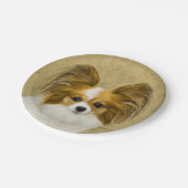 パピロン（ハウンドトリ）絵画ズ – オリジナルドッグアート ペーパープレート (アングル)