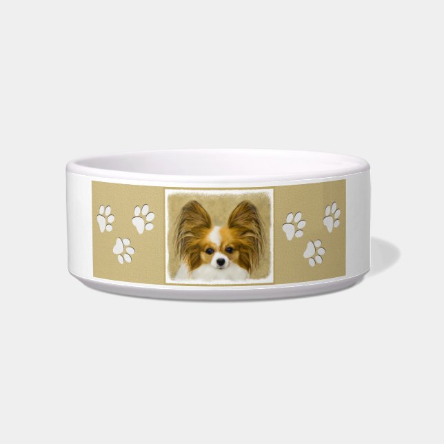 パピロン（ハウンドトリ）絵画ズ – オリジナルドッグアート ボウル (右)