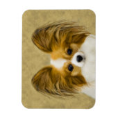 パピロン（ハウンドトリ）絵画ズ – オリジナルドッグアート マグネット (縦)