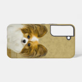 パピロン（ハウンドトリ）絵画ズ – オリジナルドッグアート SAMSUNG GALAXYケース (裏面横)