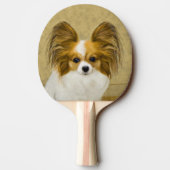 パピロン(ハウンド·ト絵画リ)ズ-オリジナル·ドッグ·アート 卓球ラケット (裏面)