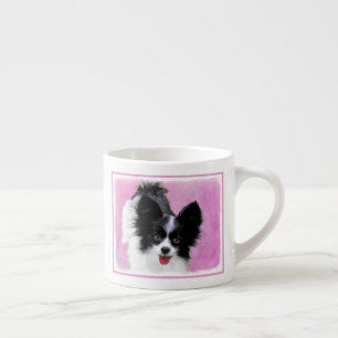 パピロン(白と黒)絵画の – Dog Art エスプレッソカップ