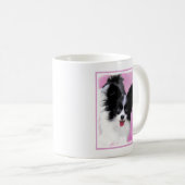 パピロン(白と黒)絵画の – Dog Art コーヒーマグカップ (正面右)