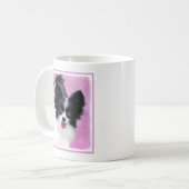 パピロン(白と黒)絵画の – Dog Art コーヒーマグカップ (正面左)